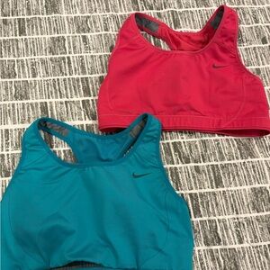 Nike Women's Sports Bras - Pink and Turquoise